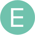 E logo